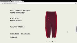 Adidas Yeezy Calabasas Track Pants Size Chart