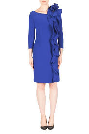 Joseph Ribkoff Royal Saaphire Blue Ruffle Cocktail Dress New Season 183049 Josephribkoff Shiftdress Joseph Ribkoff Dresses Cobalt Blue Dress Joseph Ribkoff