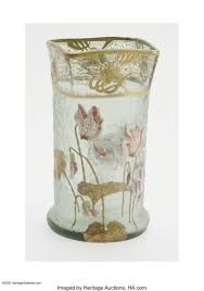 A French Glass Vase Mont Joye Cameo Enamel Vase C 1900 Lot 30314 Heritage Auctions Glass Vase Crystal Art Art Nouveau