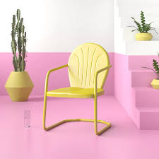 Metal Outdoor Chair Outdoorchairs Metalchair Yellowchairs Wayfair Outdoor Chairs Metal Outdoor Chairs Club Chairs