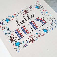 25 Awesome And Independence Inspiring July 4th Spreads Bullet Journal Themes Bullet Journal Month Bullet Journal Cover Page