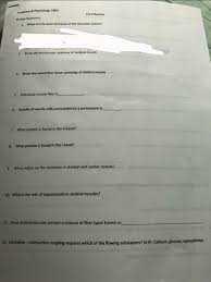 Solved Anatomy Physiology 2401 Ch 9 Review Review Chegg Com