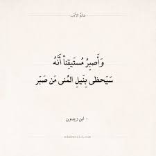 شعر ابن زيدون سيحظى بنيل المنى من صبر عالم الأدب Words Quotes Quotes Deep Inspirational Quotes