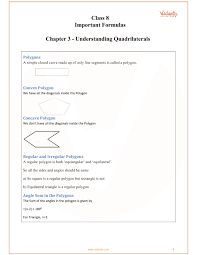 All students find it very difficult to solve mathematics problems. Cbse Class 8 Maths Chapter 3 Understanding Quadrilaterals Formulas