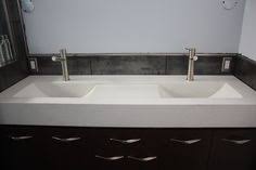 Since the sink is basically sunken down into the top, all you'll need to do is add it and install the plumbing for a brand new look with a lot less work. 8 Best Double Sink Vanity Tops By Evergreen Ideas Double Sink Vanity Top Concrete Vanity Concrete Vanity Top