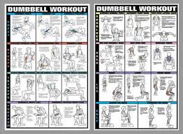 18 Dumbell Workout Wall Charts Two Poster Combo