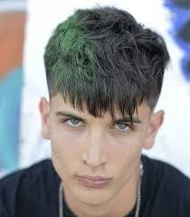 A Natural Black Hair Color With Green Color On The Side Mens Hair Colour Green Hair Men Men Hair Color
