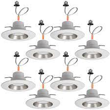Commercial electric recessed lighting 6 inch trim plate for bathtub. Commercial Electric 5 In 6 In Selectable Integrated Led Recessed Trim Can Light With 4 Interchangeable Trims 950 Lumens Dimmable 8 Pack 53198101 8pk The Home Depot