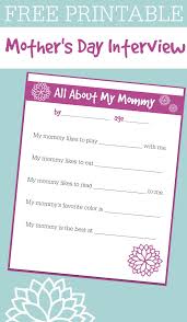 Free Printable Mother S Day Interview For Kids No Time For Flash Cards Mothers Day Crafts For Kids Mother S Day Activities Mothers Day