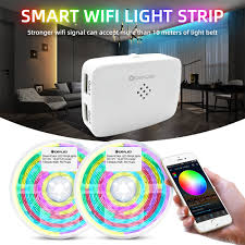 Smart Wifi Led Light Strip Controller 10m App Control Smd5050 Rgb Waterproof Strip Tape Works With Alexa And Google Home Led Strips Aliexpress
