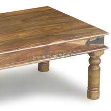 An antique rustic indian sheesham wood low coffee table from the 19th century with iron nailheads and baluster legs. Jali Coffee Table Large 110x60cm Mango Furniture Uk