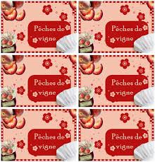 Etiquettes Confitures Peches De Vignes Etiquette Confiture Confiture Peche Confiture Peche De Vigne