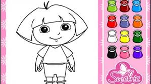 Op de linkerpagina staan de stappen weergegeven en op de rechterpagina kun jij je eigen versie tekenen. Dora Kleurenspel Kids Tube Nl