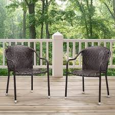 Palm Harbor Outdoor Wicker Stackable Chair 2 Piece Set Kohls Wicker Patio Chairs Outdoor Wicker Wicker Dining Chairs