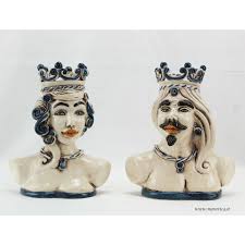 Teste Di Moro Sicilia Mezzobusto In Ceramica Di Caltagirone Dipinta A Mano