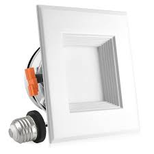 Luxrite 4 Inch Led Square Recessed Light Fixture 10w 60w Equivalent 3000k Soft White 650 Lumens Energy Star Dimmable Led Downlight 90 Beam Angle Ul Listed Damp Rated E26 Base 1 Piece