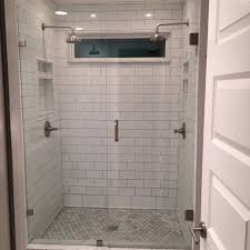 Dual Shower Heads Window Subway Tile Wow Factor Master Bathroom Renovation Bathrooms Remodel Master Bathroom Shower