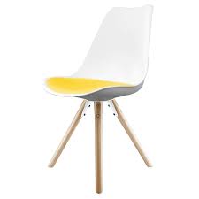 They link to where you can buy the items (and give you other options from other retailers, too). Eiffel Inspired White And Yellow Dining Chair With Light Wood Legs