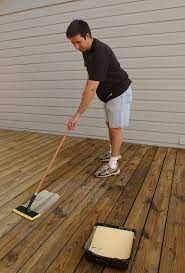 How to remove oil stains from concrete. A Paint Pad Is A Great Tool For Applying Thompson S Water Seal Waterproofers Whether It S A Clear Or Tinted Wo Staining Deck Wood Deck Stain Deck Stain Colors