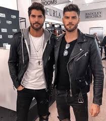 Hot Male Models Lookbook Fashion Men Follows Casual Leather Jacket Biker Outfit Mens Outfits