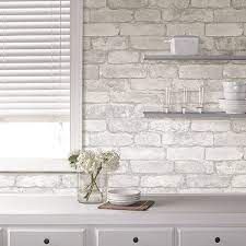 Maybe you would like to learn more about one of these? Create A Clean White Kitchen With Peel And Stick White Brick Nuwallpaper It S Easy To Apply And Even White Brick Backsplash Kitchen Wallpaper Brick Wallpaper