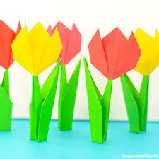 How To Make Origami Flowers Origami Tulip Tutorial With Diagram Origami Flowers How To Make Origami Origami Flowers Tutorial