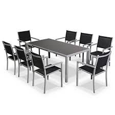 Alice S Garden Salon De Jardin En Aluminium Et Textilene Capua 180cm Gris Noir Salon De Jardin Ensemble Salon De Jardin Chaise Salon De Jardin