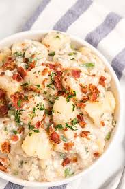 Blue Cheese And Bacon Potato Salad Recipe In 2020 Bacon Potato Bacon Potato Salad Recipe Bacon Potato Salad