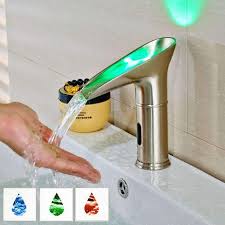 automatic sensor led waterfall bathroom