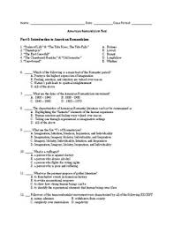American Romanticism Test Fireside Poets And Transcendentalists