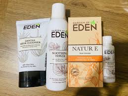 Natur e scar serum, jojo e stretch mark serum, tea tree e serum, argan oil plus serum, gentle milk cleanser, rosa t mild gel. Garden Of Eden