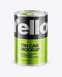 Download Glossy Metallic Tin Can Mockup In Can Mockups On Yellow Images Object Mockups PSD Mockup Templates