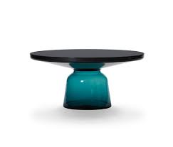This glass coffee table by greyson living features a raised, mirrored base and a smoked glass top that combine to form an elegant look. Bell Coffee Table Steel Glass Blue Architonic