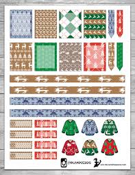 Free Ugly Christmas Sweater Planner Printable Holidays seamless pattern element template christmas ugly sweater party hanging balls lights. ninja mom designs