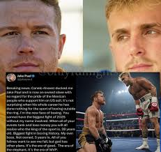 Jake Paul issues a statement saying Canelo ducked him missing out