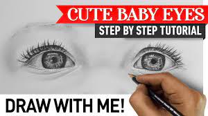 It's frustrating if you draw two beautiful eyes, and afterwards realize that one is a bit larger than the other. How To Draw Cute Baby Eyes Step By Step Tutorial Draw With Me Youtube