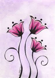 Draw a slightly curved horizon line passing behind the flower. Easy Drawing Flower Drawing Ideas