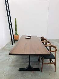 Mars Live Edge Dining Table Walnut With T Leg Dark Wood Dining Table Walnut Dining Room Farmhouse Console Table