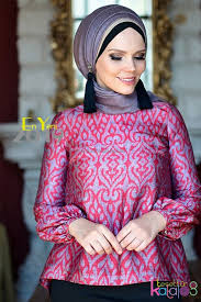 Muslima Wear Kirmizi Lale Bluz Moda Stilleri Islami Giyim Cicekli Elbise