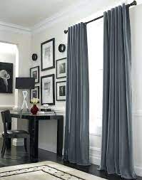 Mount your living room curtains closer to the ceiling to create the illusion of height. Gray And Beige Curtains Curtain Ideas For Large Windows With Lovely Grey Color And Corner Curtains For Grey Walls Curtain Designs For Bedroom Living Room Grey