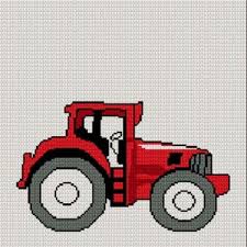 Free cross stitch pattern mandala fairy rainbow. Red Tractor Afghan Crochet Pattern Graph Knit Cross Stitch Too Cozyconcepts On Artfire