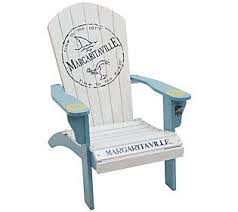 Margaritaville Wood Adirondack Chair Fins Tothe Left Qvc Com In 2020 Wood Adirondack Chairs Adirondack Chairs Painted Outdoor Wood