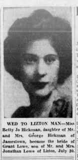 Betty Jo Hickman Lowe Krout (1927-2011)