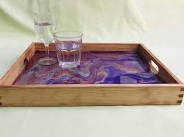 So to get started, i trimmed down my walnut piece to the size i wanted and laid it out on my marble slab. Ar Epo 001 Resin Art Serving Trays Woodmart Egypt