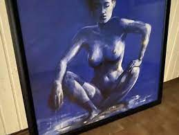 Nackte - Blaue Frau, mit breitem, schwarzen Holzrahmen in Reilingen -  Kunst, Gemälde, Plastik - kostenlose Kleinanzeigen bei Quoka.de
