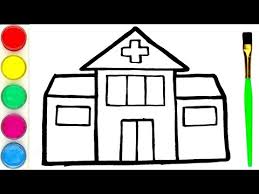 Glitter hospital drawing and coloring pages for kids rumah sakit. Hospital Coloring Draw Hospital Cara Menggambar Rumah Sakit Pewarnaan Dan Lukisan Hospital Youtube