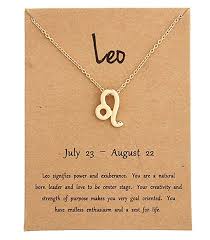 Your star sign is virgo. Leo Pendant Necklace With Card Gold Silver