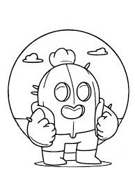 Her super boosts her speed and the speed of all allies in range for four seconds. Brawl Stars Spike Coloring Page 1001coloring Com