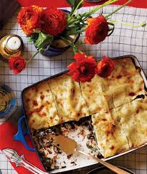 Pancetta and taleggio lasagna with treviso. Italian Dinner Party Menu Recipes Italian Dinner Italian Dinner Party