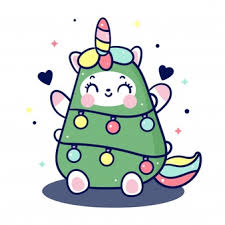 Ver más ideas sobre dibujos kawaii, dibujos bonitos, dibujos. Unicornio Kawaii En Traje De Arbol De Navidad Vector Premium